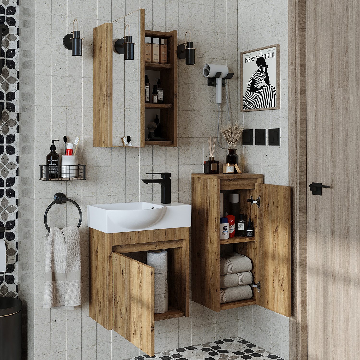 Roomart Badmöbel-Set LEO, (Badmöbelset Unterschrank mit günstig online kaufen