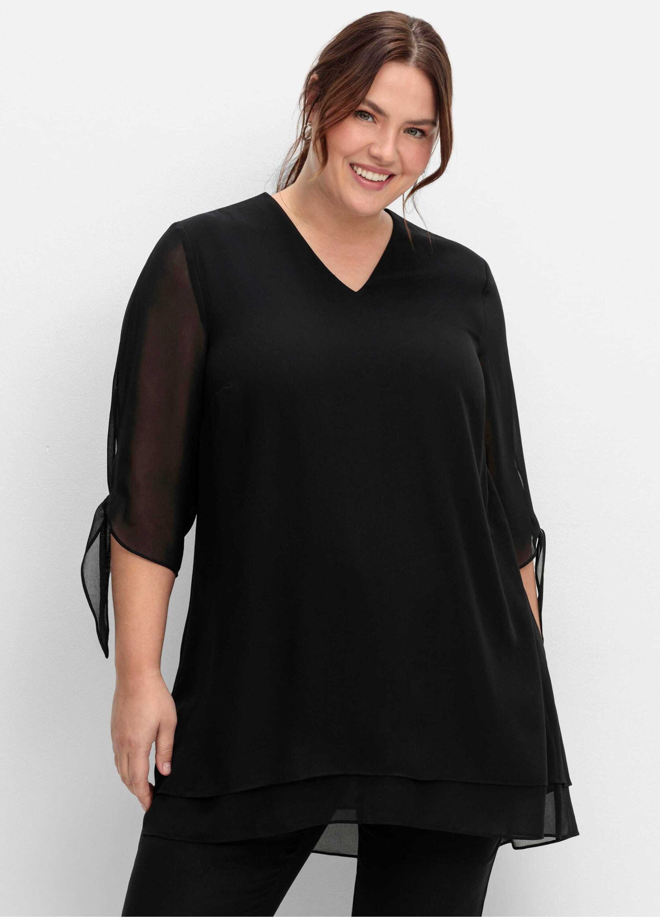Sheego Klassische Bluse Longbluse 3/4-Arm