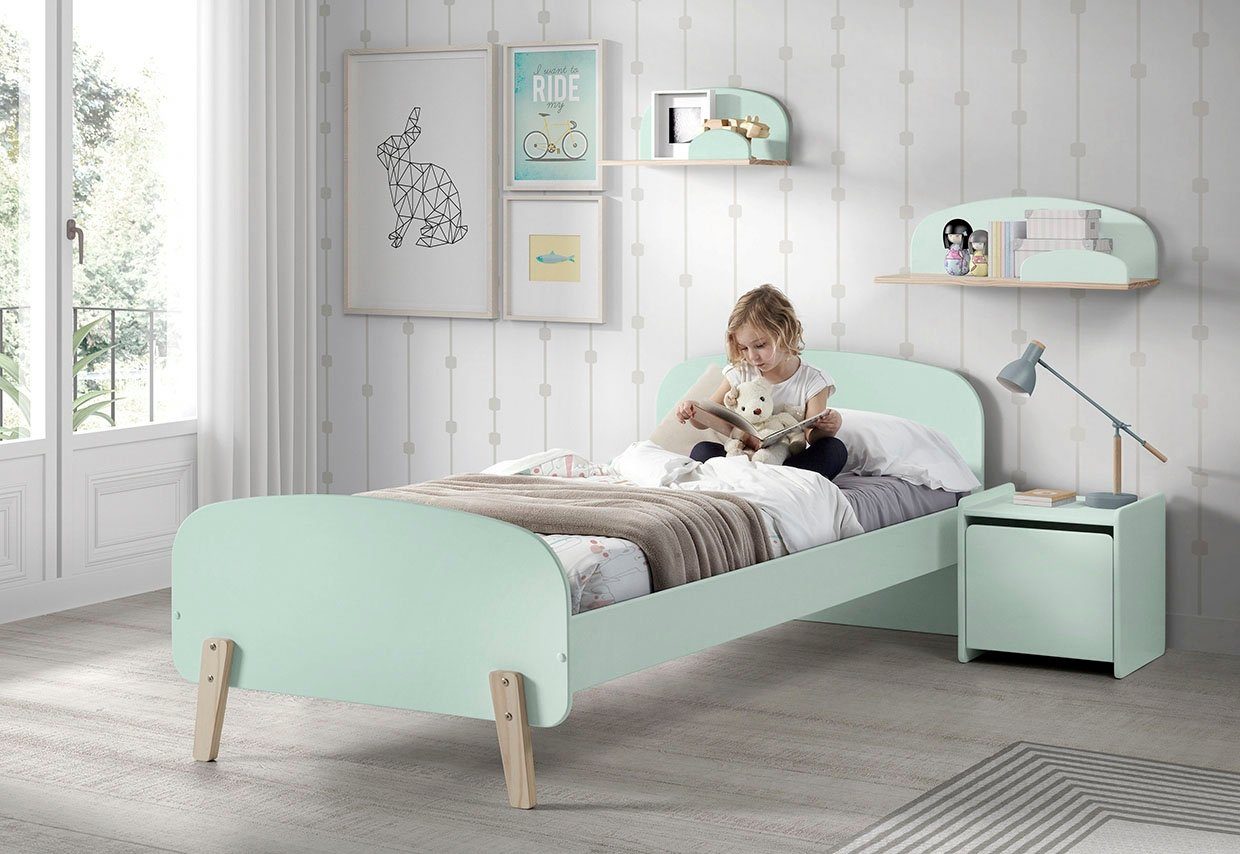 Vipack Kinderregal Kiddy, Ablage Kiefer massiv, zum hängen, Wandregal MDF Komponenten lackiert, wahlweise 45cm oder 65cm breit
