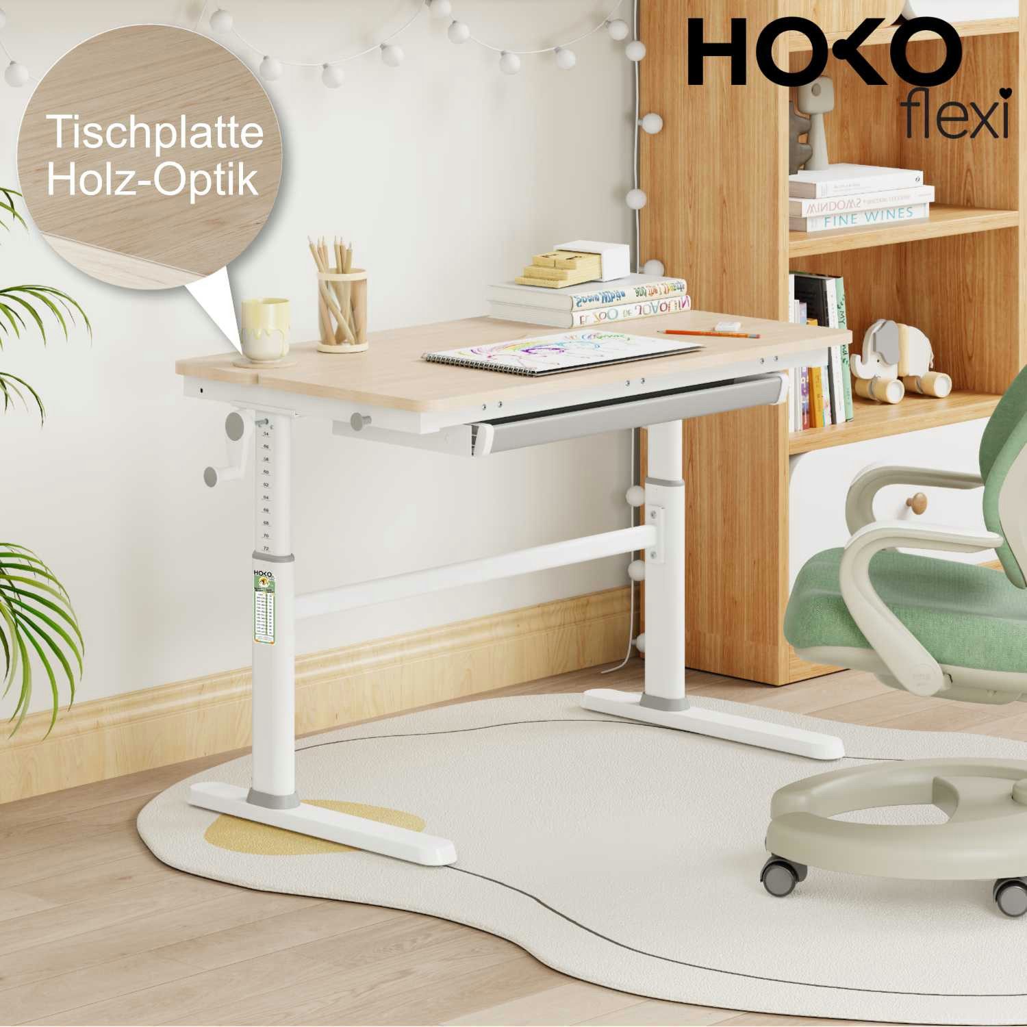 HOKO Kinderschreibtisch SET höhenverstellbar 54-76 cm, günstig online kaufen