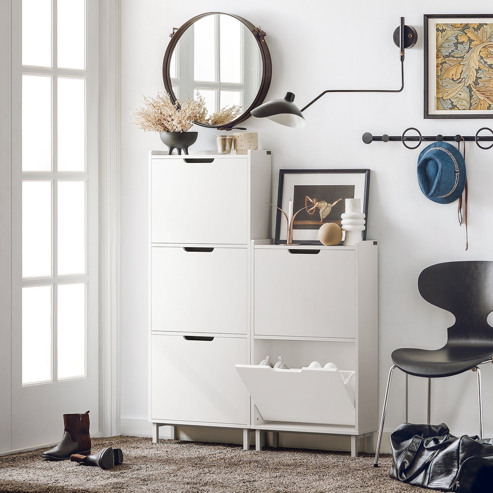 SoBuy Schuhkipper FSR151, Kommode Hoch, Flurschrank für Diele, Flur, Platzs günstig online kaufen