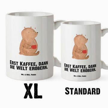 Mr. & Mrs. Panda Tasse Bär Kaffee - Weiß - Geschenk, Welt erobern, XL Teetasse, Teddy, XL Be, XL Tasse Keramik, Einzigartiges Design