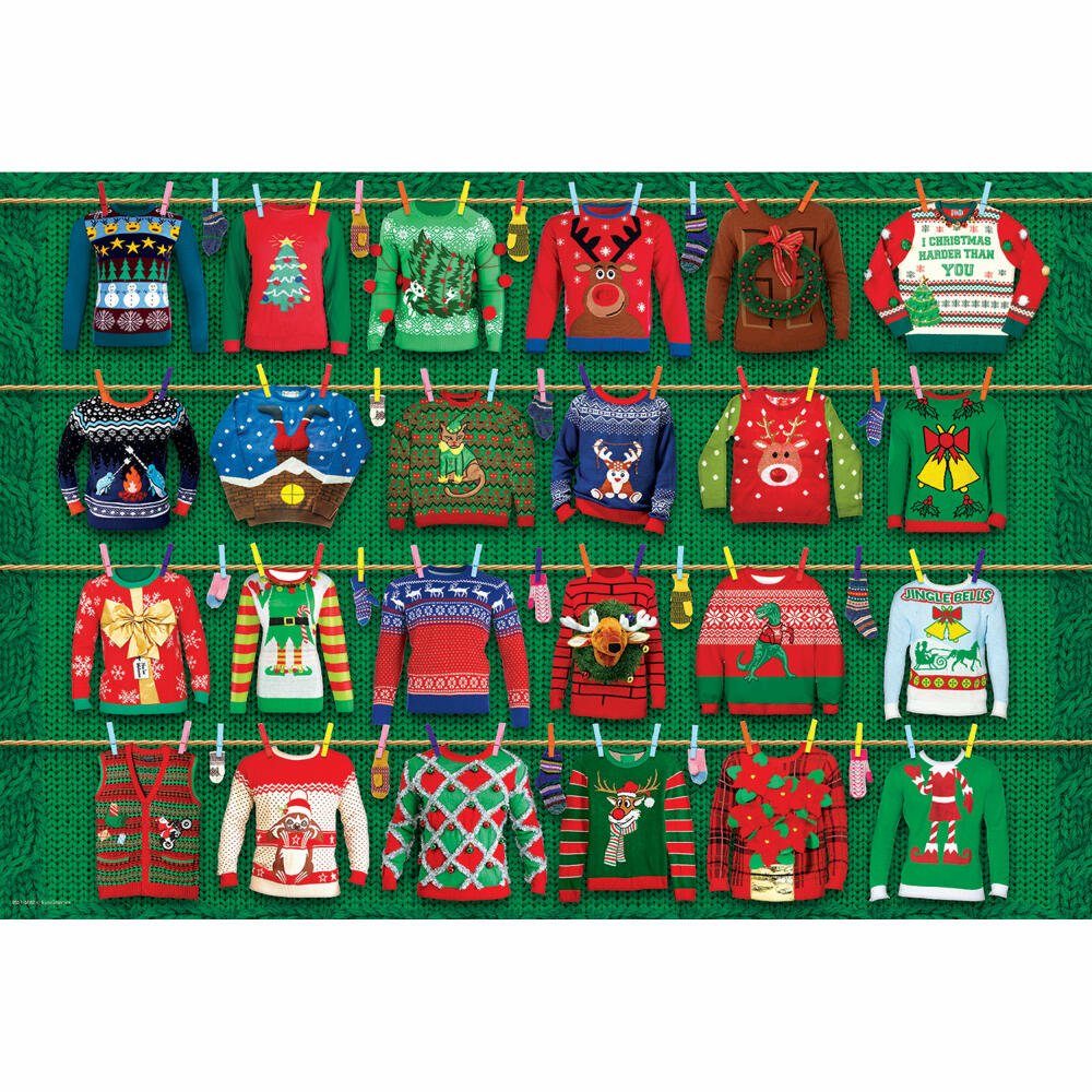 Puzzle 550 Puzzledose, Christmas in Ugly Sweaters EUROGRAPHICS Puzzleteile