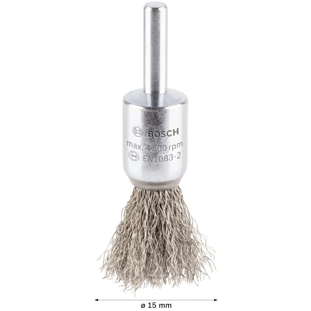 Bosch Accessories Schleifaufsatz Bosch Accessories Pinselbürste, gewellt, rostfrei, 0,2 mm, 15 mm, 4500