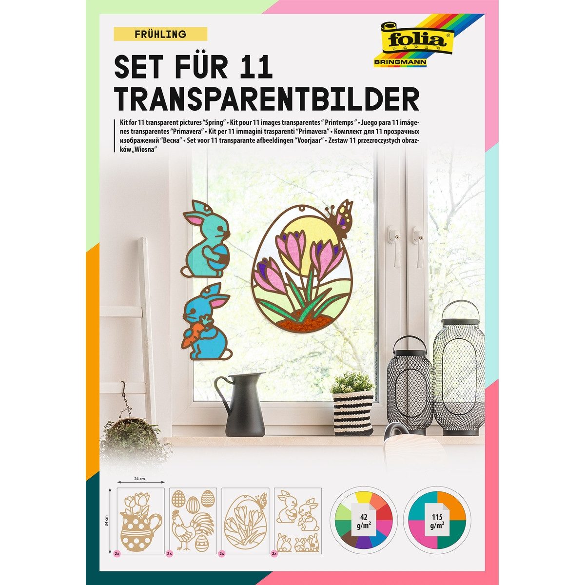 Folia Max Bringmann KG Transparentpapier folia Transparentbilder Set Frühling für 11 Bilder