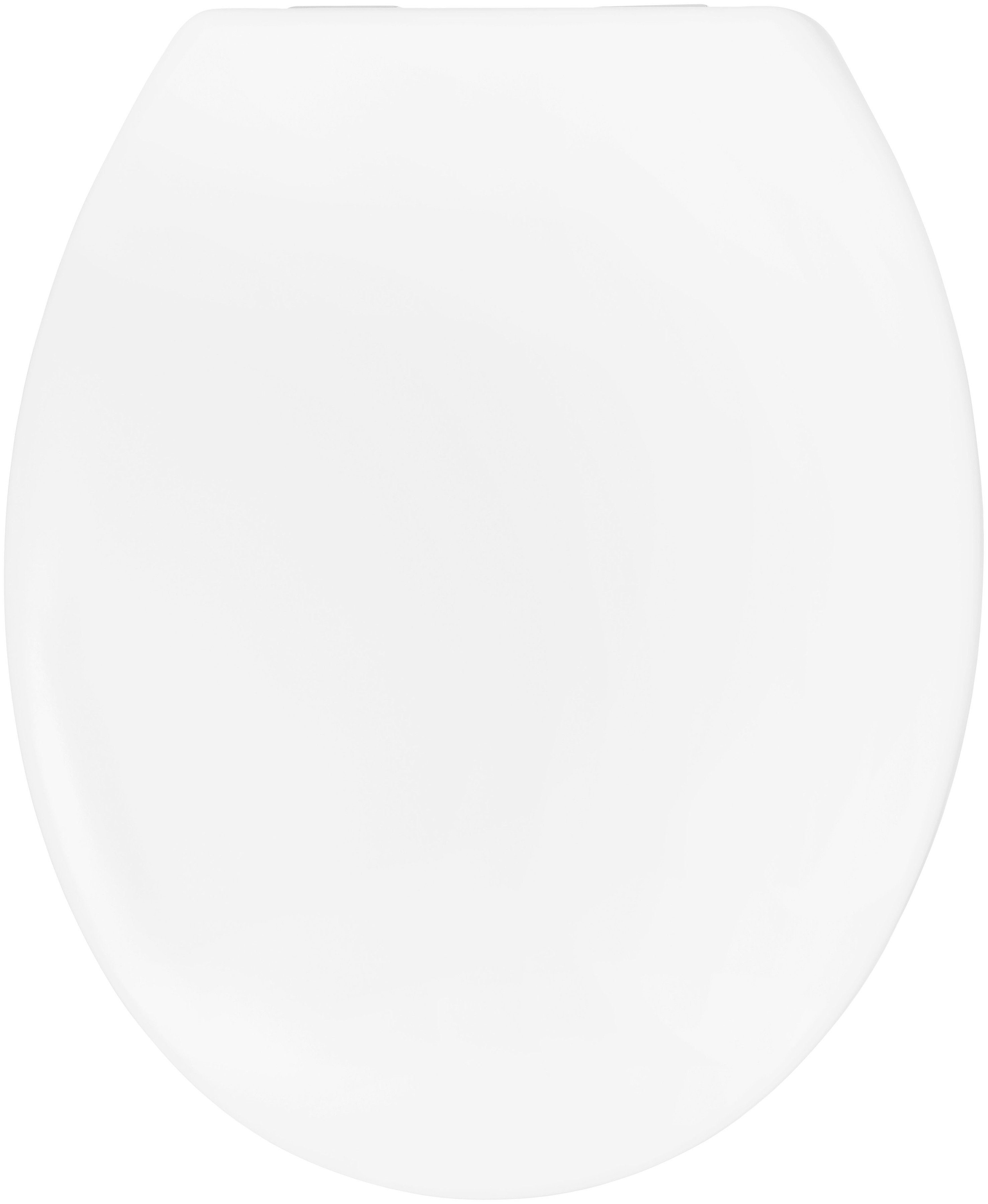 CORNAT WC-Sitz Klassisch weißer Look - Pflegeleichter Duroplast - Absenkautomatik, Schlichtes Design passt in jedes Badezimmer / Toilettensitz