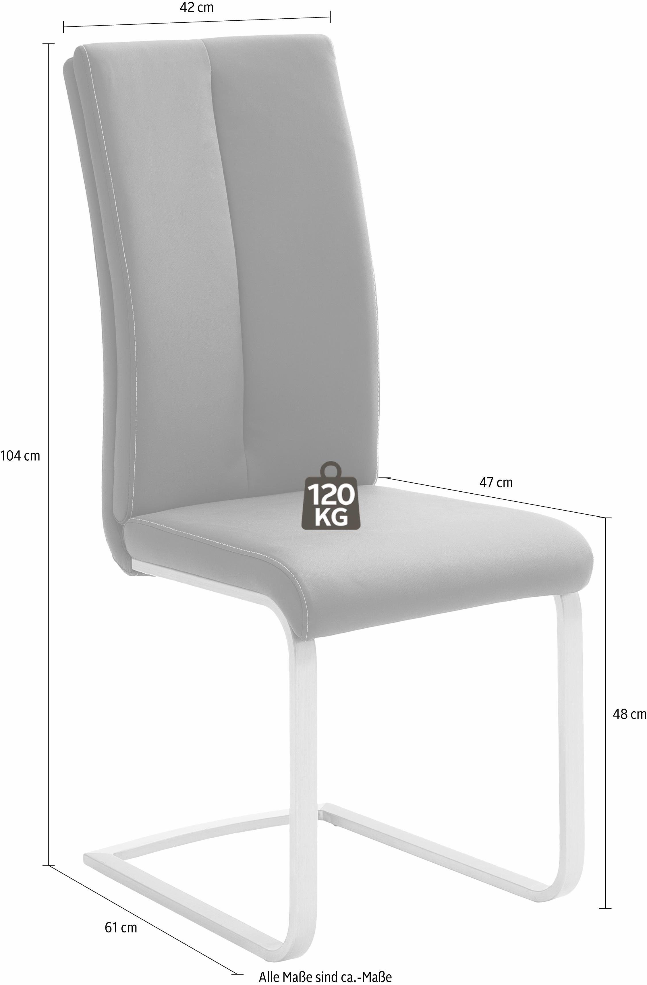 MCA furniture Freischwinger 4 kg (Set, belastbar Stuhl 2 Schwarz Paulo bis St), | Schwarz 120