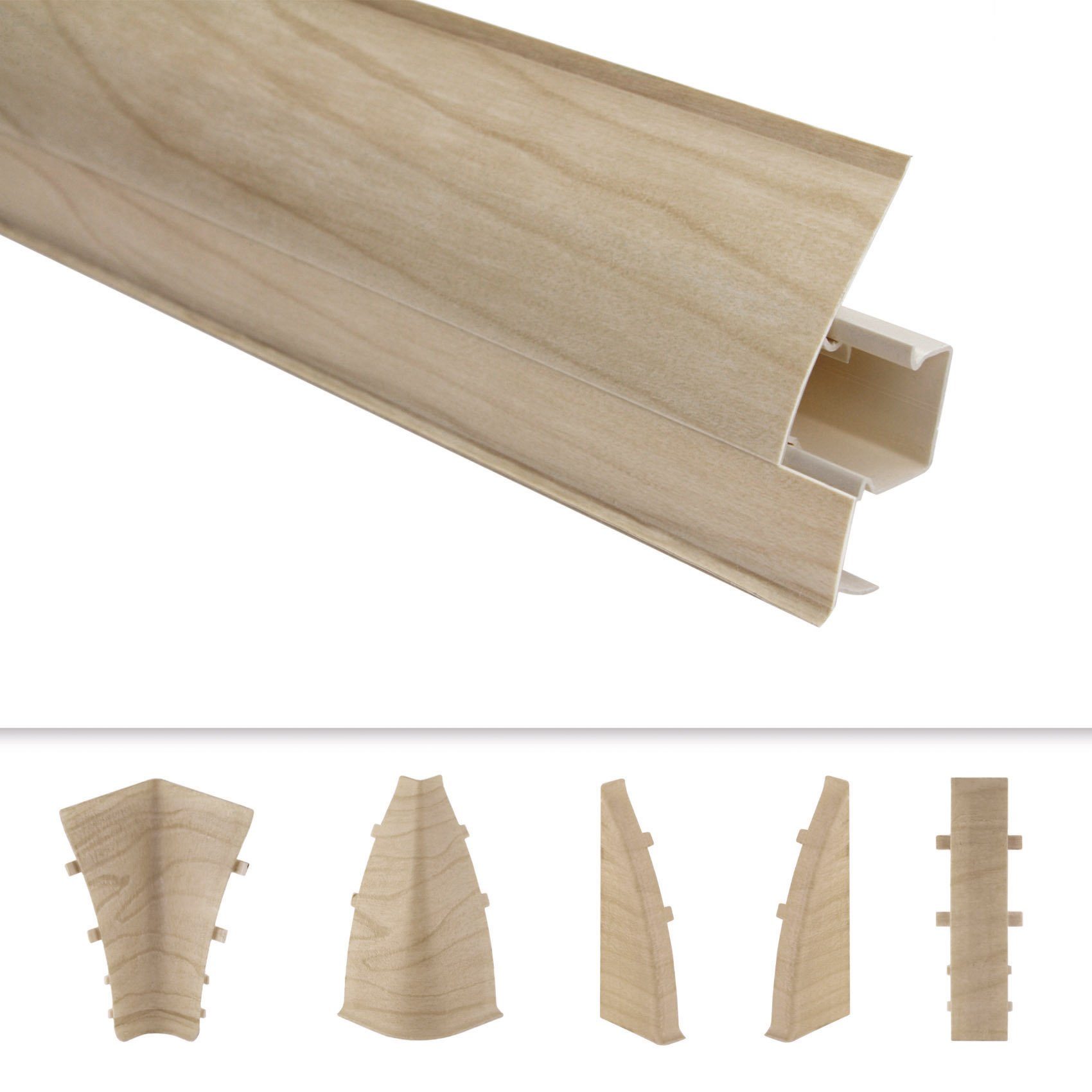 Lemal Sockelleiste, PVC Fußleisten 70x50mm mit Kabelkanal - (Außenecke) Lam günstig online kaufen