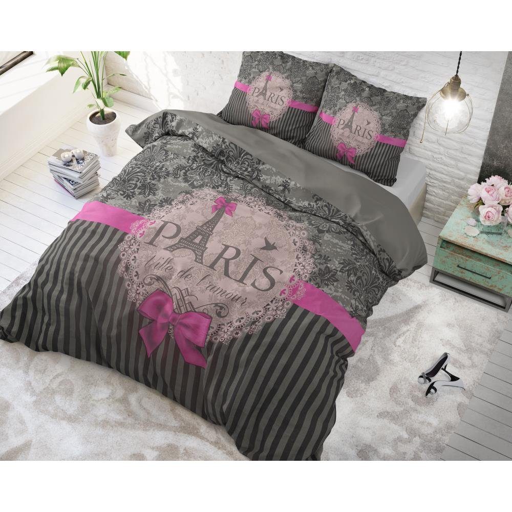 Sitheim-Europe Bettwäsche Sleeptime I Love Paris - Bettbezug +Kissenbezüge, Baumwolle, 3 teilig, Weich, geschmeidig und wärmeregulierend