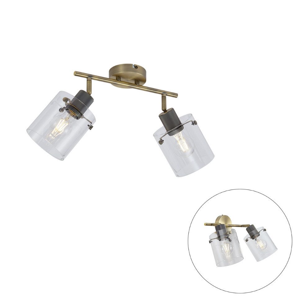 Qazqa LED Aufbaustrahler Domo, ohne Leuchtmittel, Warmweiß, QAZQA Aufbau­spot, e27, Bronze, Stahl, Design