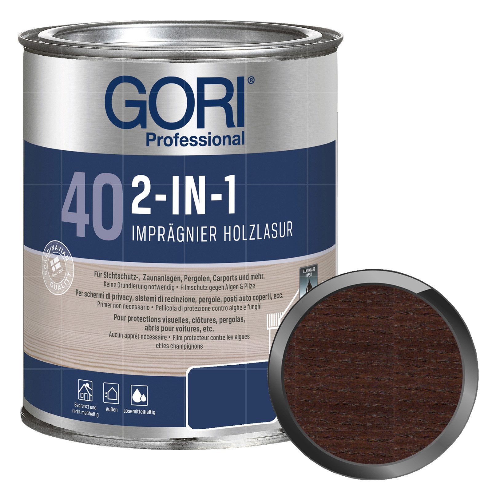 Holzschutzlasur 40 2in1 Imprägnier Holzlasur - 0.75 Ltr