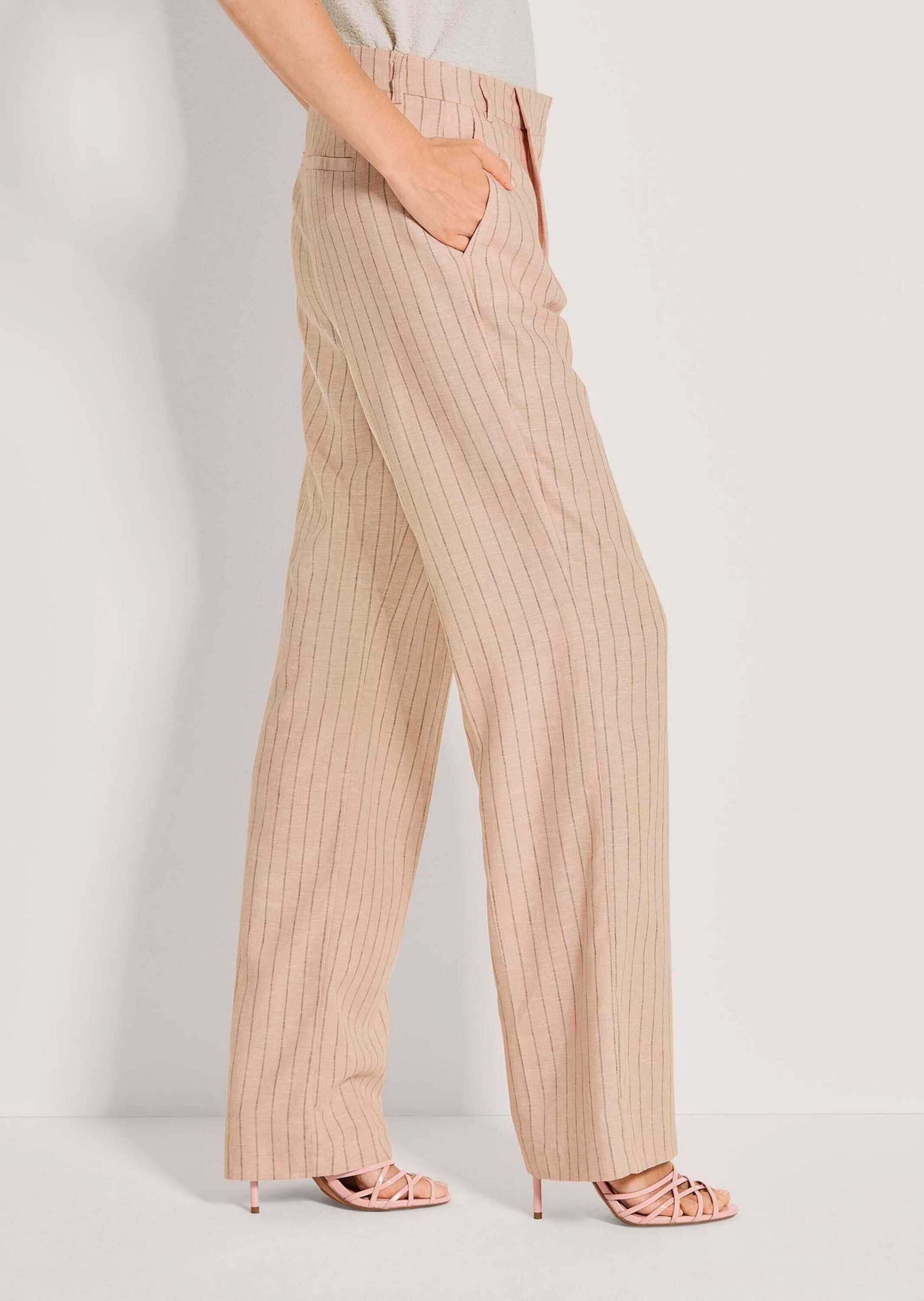 MADELEINE Stoffhose Kurzgröße: Bundfaltenhose mit Nadelstreifen Stoffhose mit Formbund, Taschen, Gürtelschlaufen und Knöchellänge