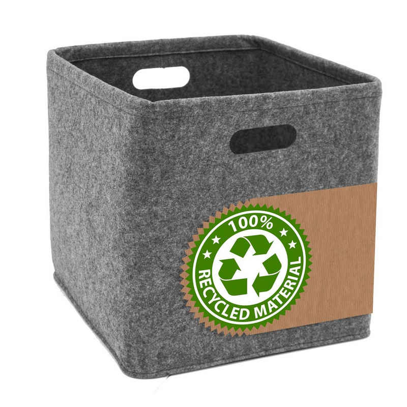 DuneDesign Aufbewahrungsbox Filz Aufbewahrungsbox 33x33x33 cm Kompatibel Regal, WC Rollen Einsatz Box
