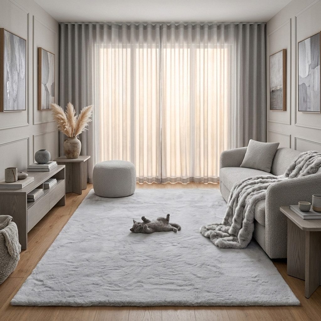 Consilio Concept Fellteppich Teppich Hasenfell Imitat COZY Fell Hochflor rechteckig Höhe: 22 mm