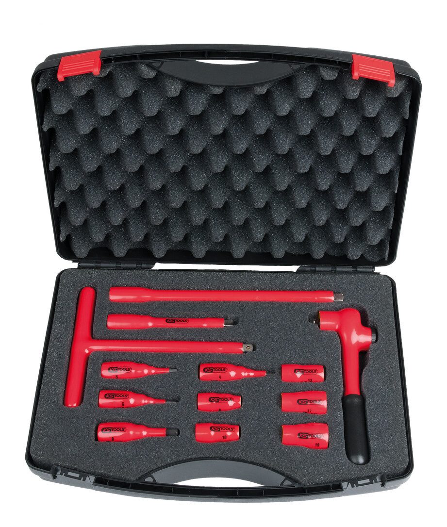 KS Tools Steckschlüssel (13 St), 3/8" Satz mit isolierten Werkzeugen, 13-teilig