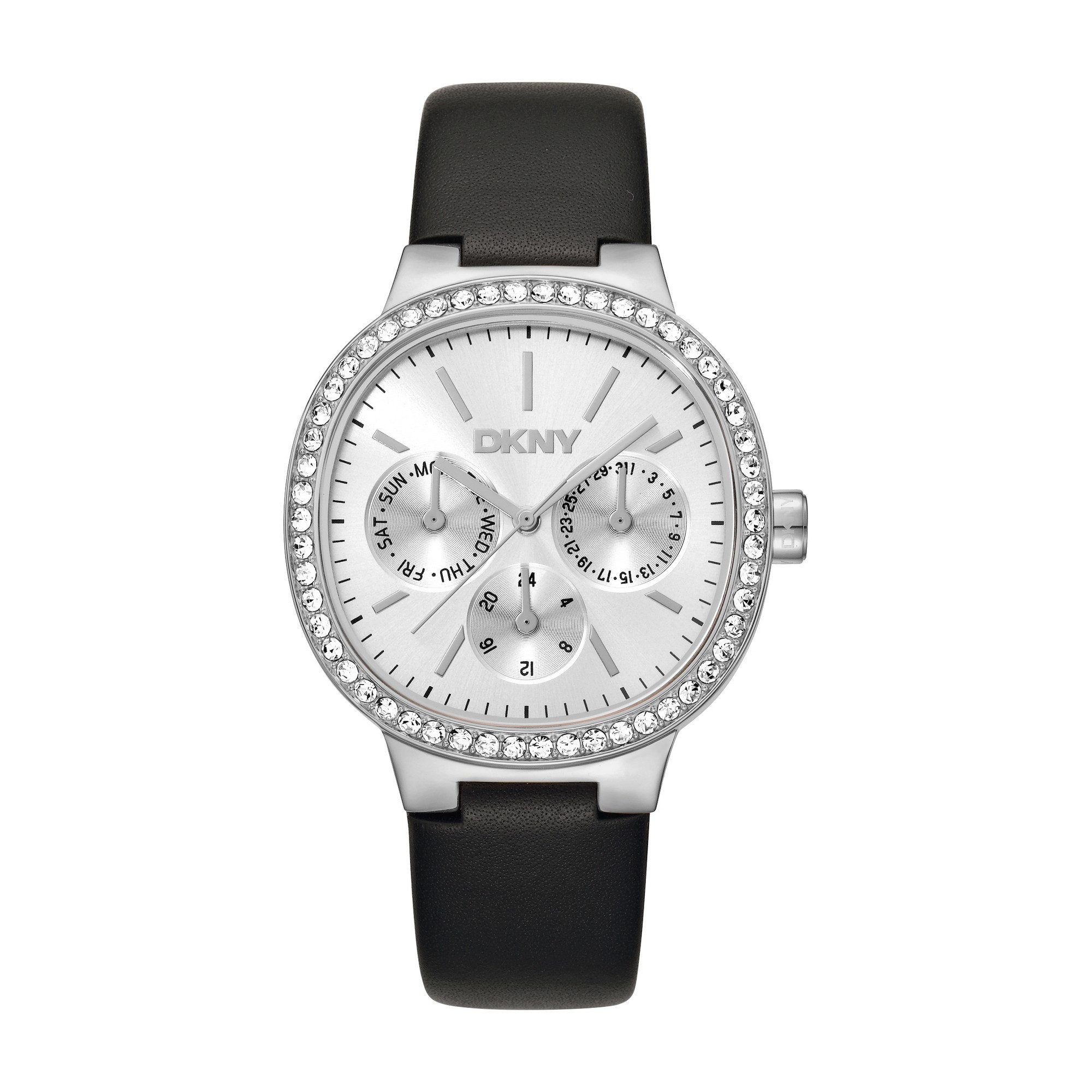 DKNY Quarzuhr Evening DK1L084L0015, Armbanduhr, Damenuhr, Lederarmband, analog, Tag