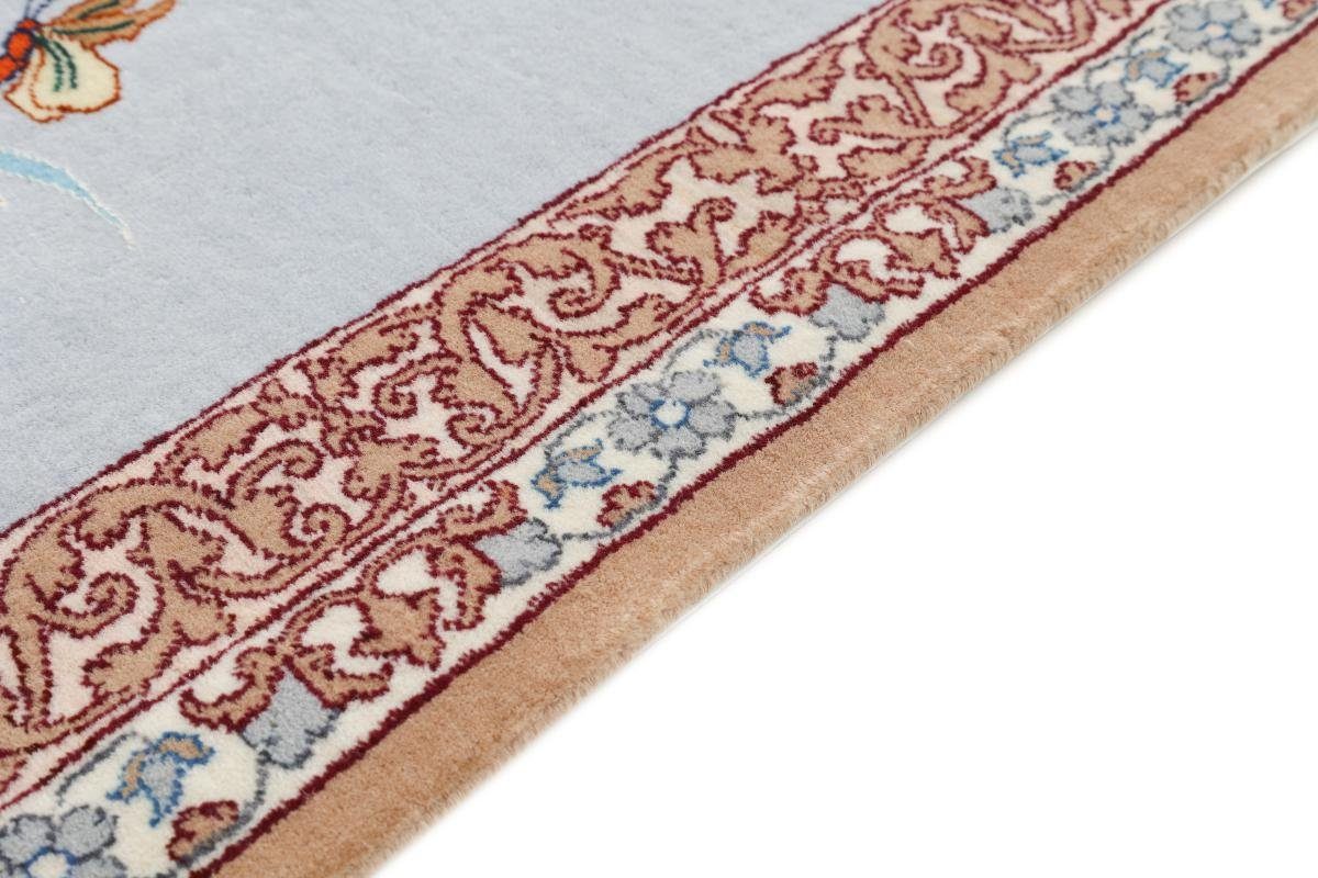 Trading, Höhe: rechteckig, mm Seidenkette Nain 6 Handgeknüpfter 80x125 Isfahan Orientteppich, Orientteppich