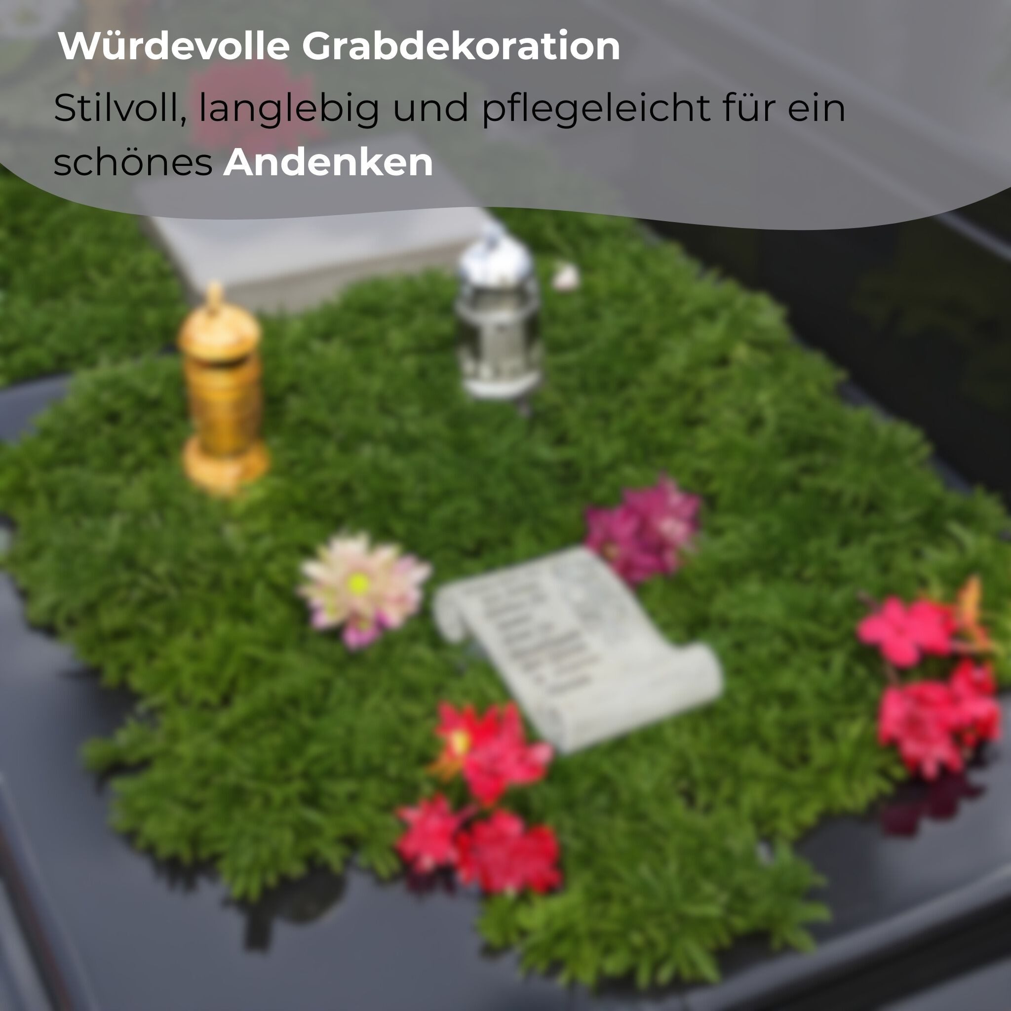matches21 HOME & HOBBY Dekofigur Grabschmuck Schriftrolle mit Spruch und Rose (1 St), Wetterfeste Trauer Grab-Deko für Friedhof, Allerheiligen – Bild 4 von 5