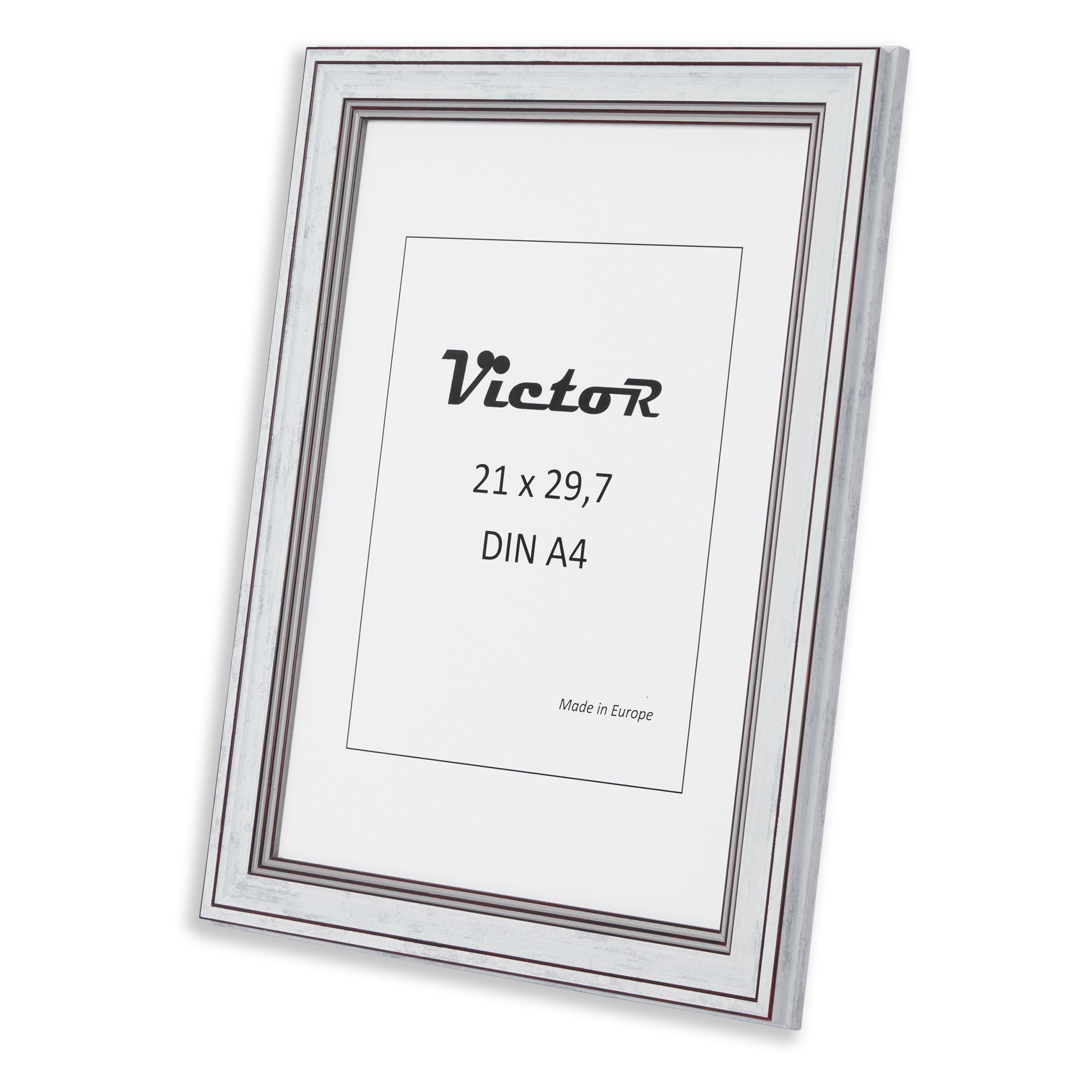 Victor (Zenith) Leiste: 21x30 weiß, cm, Bilderrahmen Rahmen Goya, 19x31mm, Set Kunststoff 3er in