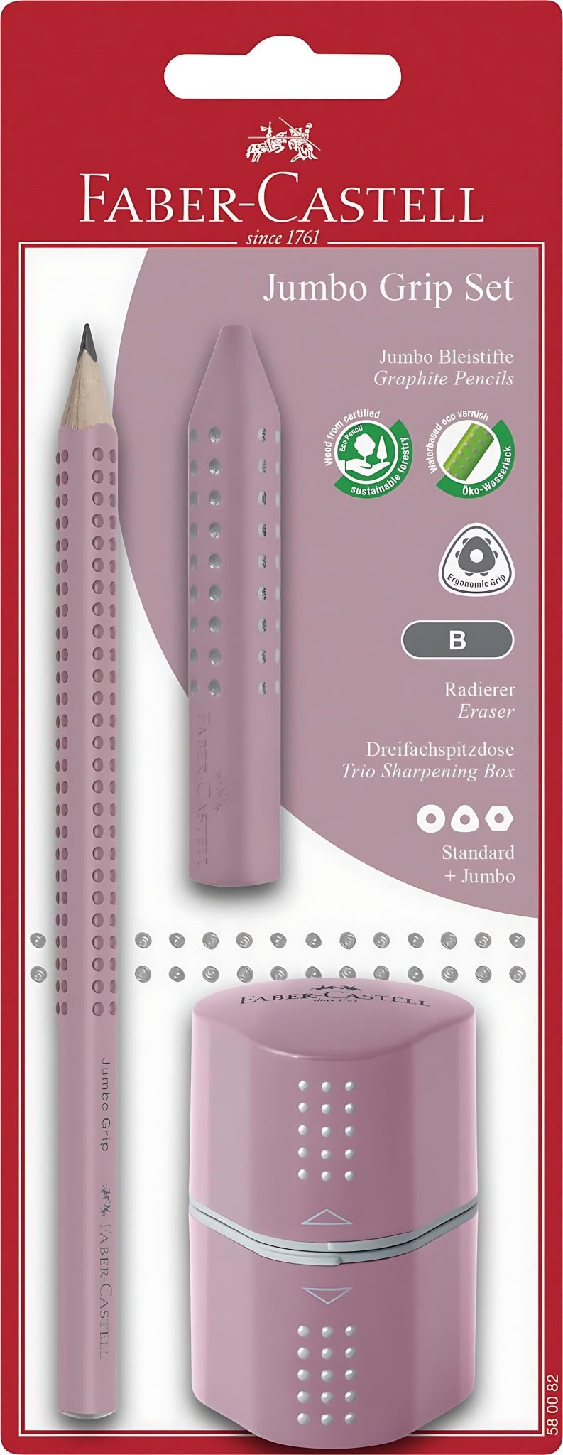 Faber-Castell Bleistift Faber Castell Bleistift Grip Jumbo B roseshadows Rad+Spitzer
