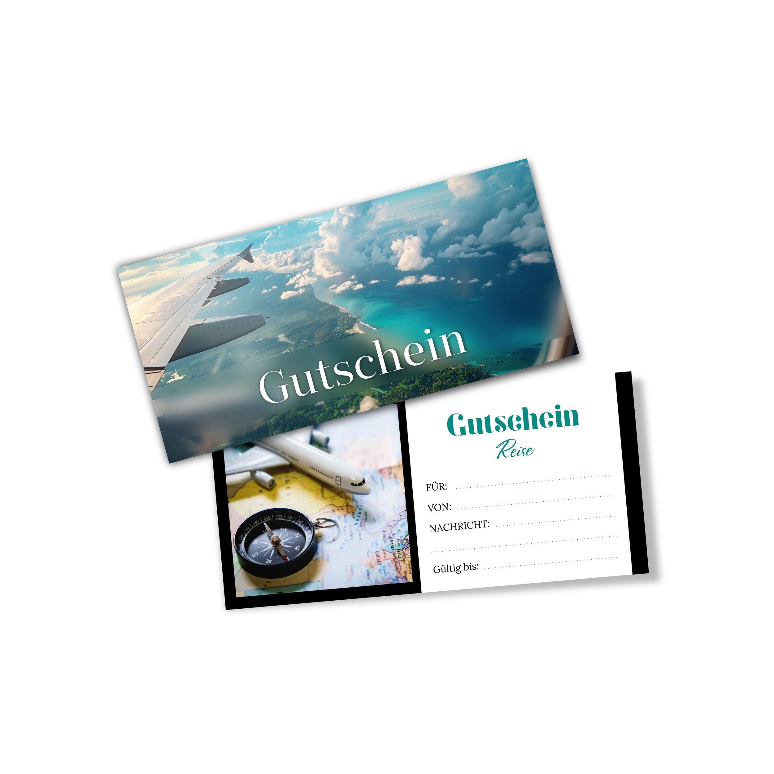 itenga Einladungskarten itenga Geschenkgutschein Fotodesign - Motiv REISE Postkarte zum Ausfül