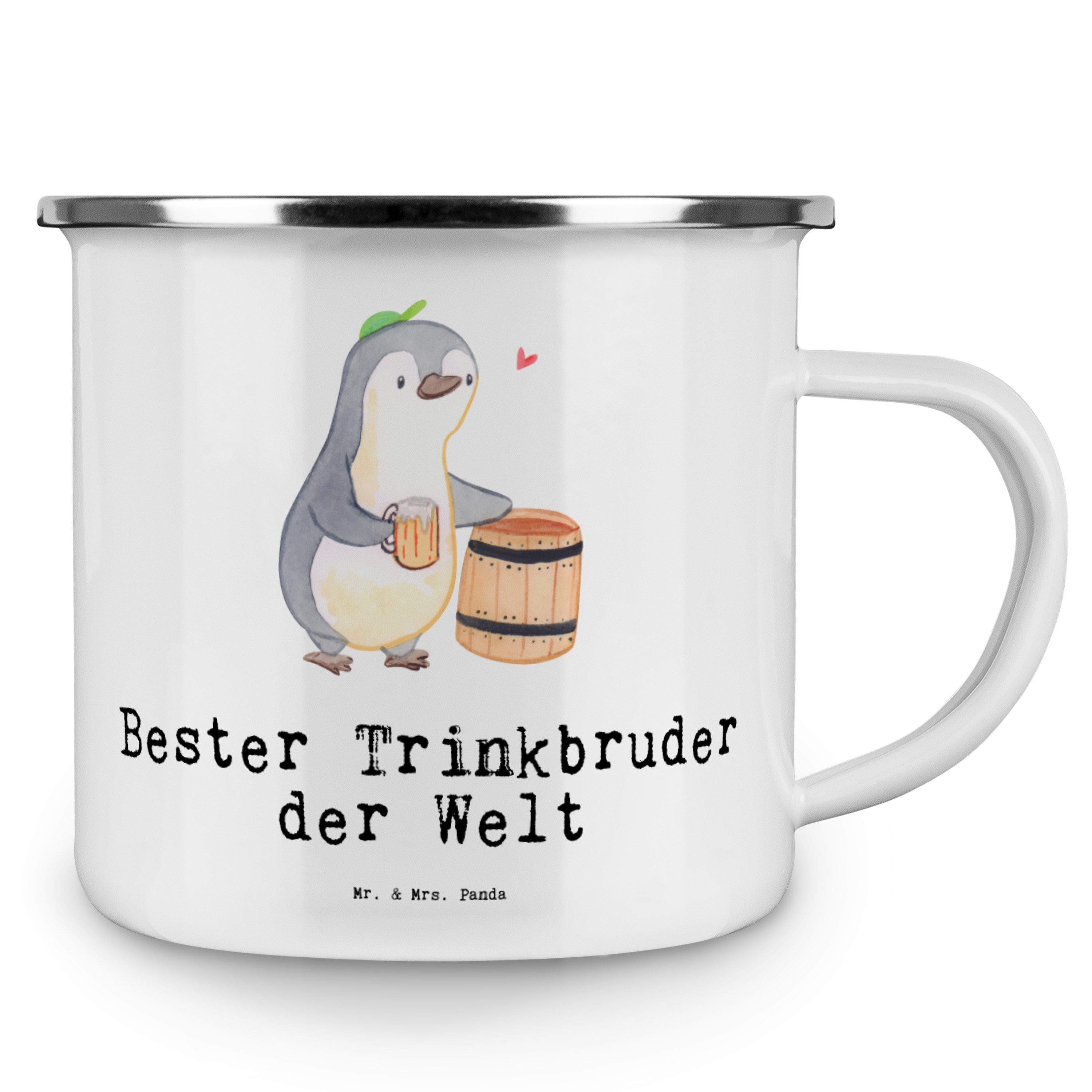 Mrs. Emaille Emaille Panda Bester Mr. Pinguin - Becher Geschenk, der Trinkbruder - Trinkb, Weiß Welt &
