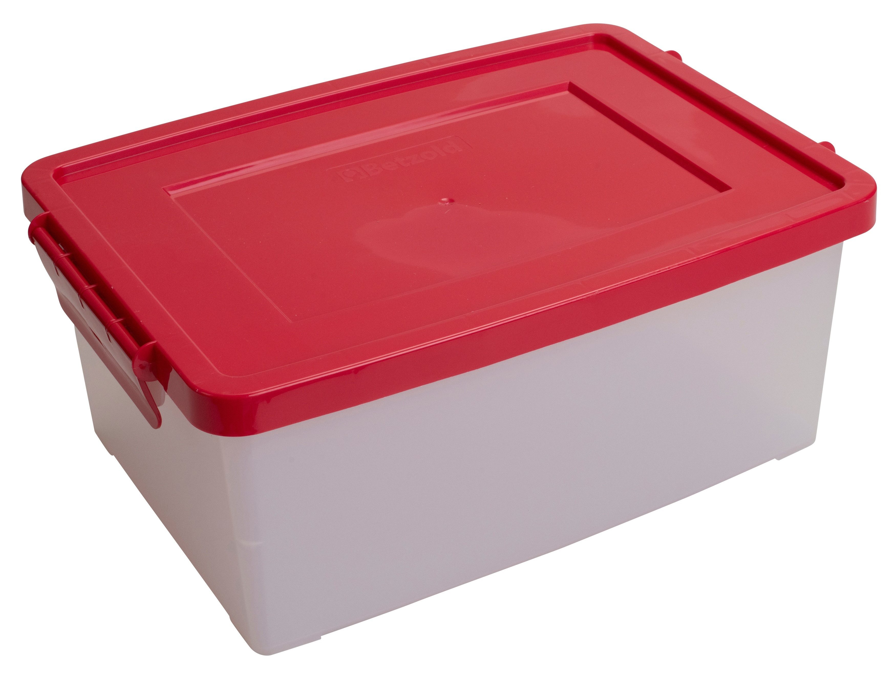 Betzold Aufbewahrungsbox Aufbewahrungsbox, 16 x 39,5 x 27,5 cm, weiß-transparent, farbiger Deck