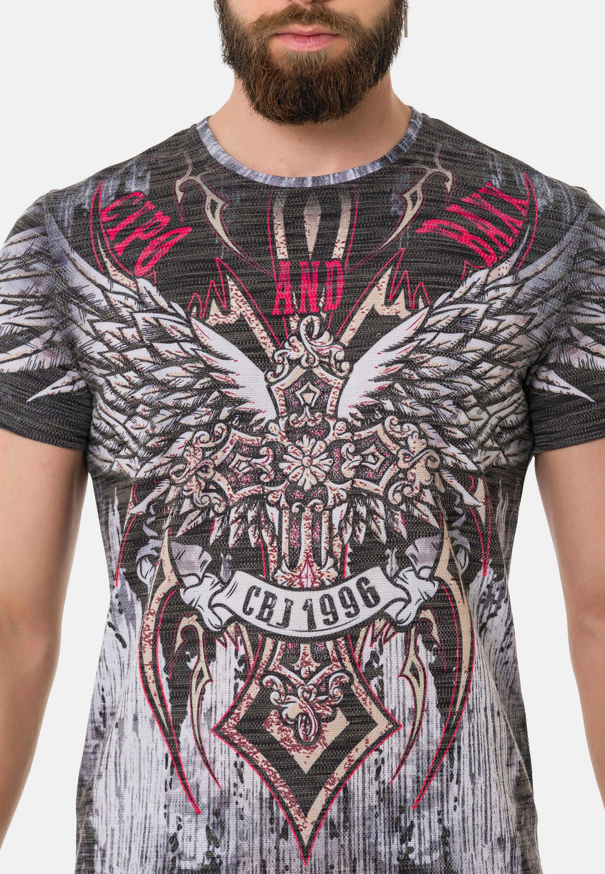 T-Shirt Baxx Full-Print-Design im & Cipo trendigen