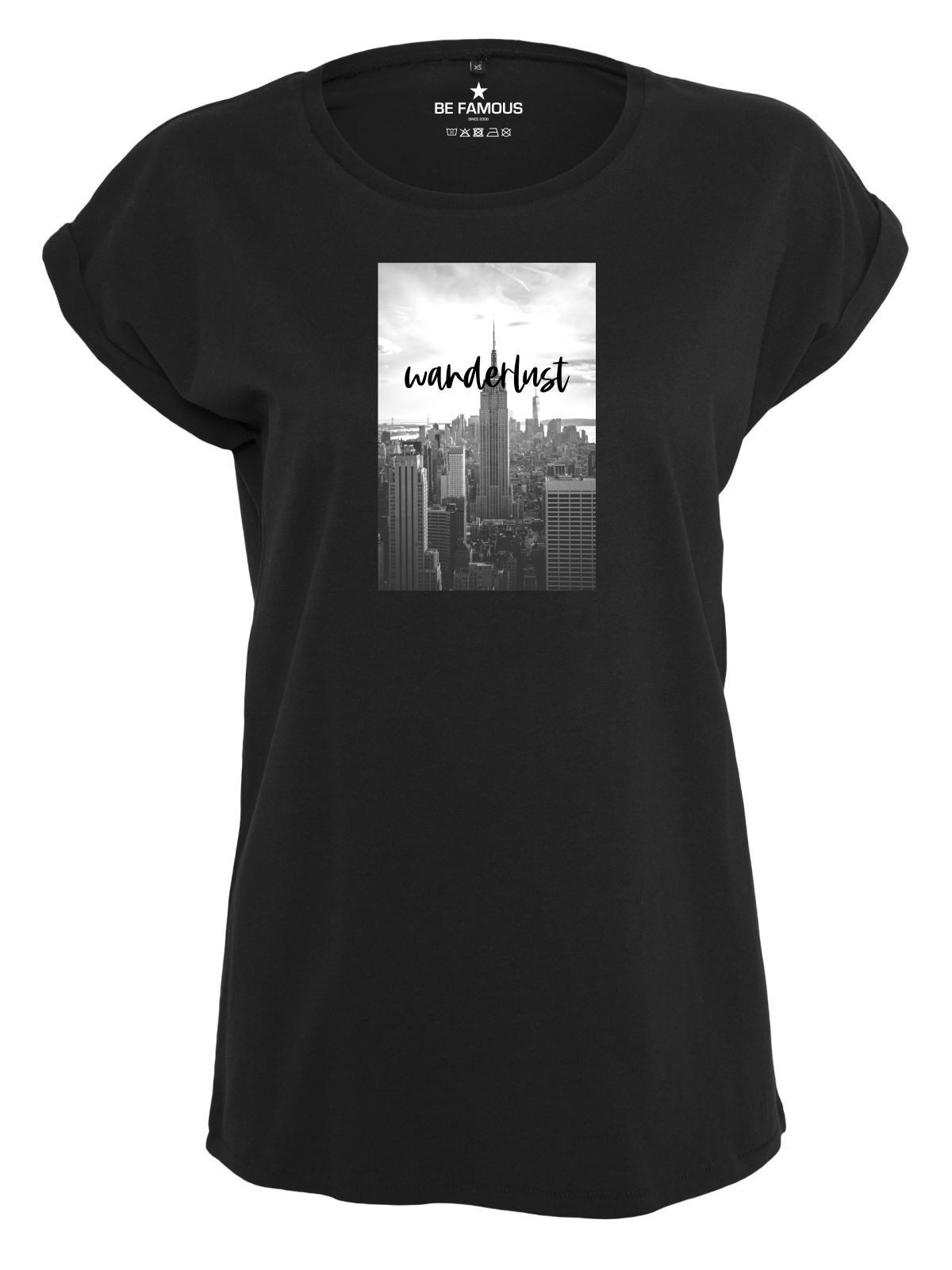 Be Famous Print-Shirt Classic Roll Up Wanderlupho (1-tlg., keine)