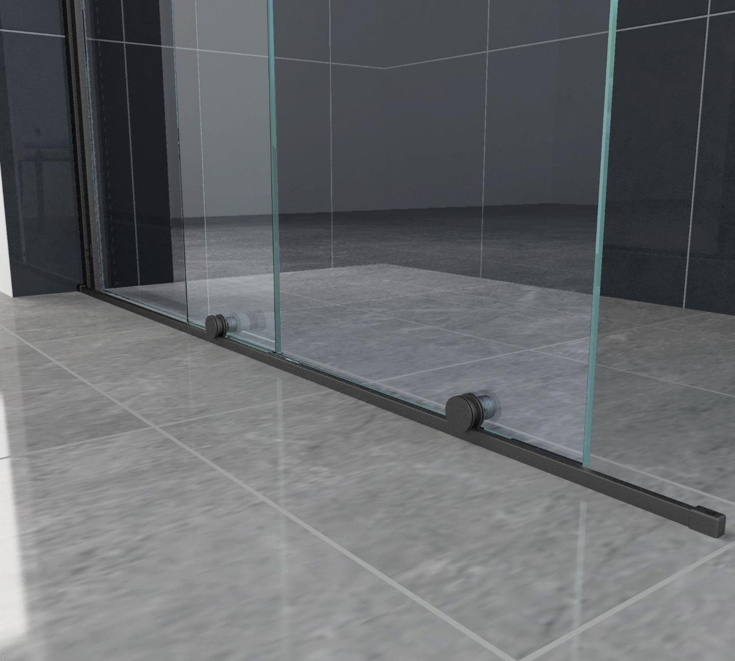VidaXL Duschwand Für Walk-In Dusche – ESG-Sicherheitsglas Matt Schwarz, 90x195 Cm – Verstellbar, Einfach Zu Reinigen