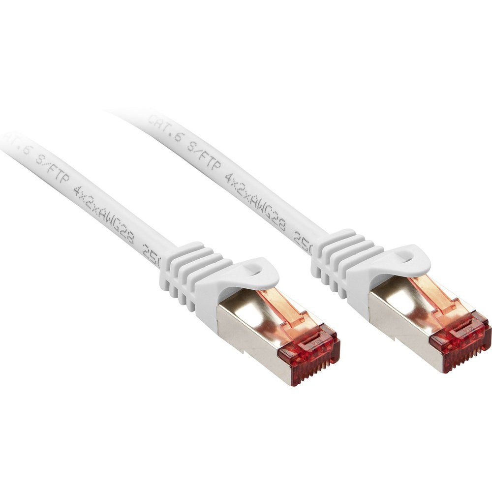 Lindy LINDY 47382 RJ45 Patchkabel CAT 6 S/FTP 1.00 m Weiß 1 St. Netzkabel, (100.00 cm)