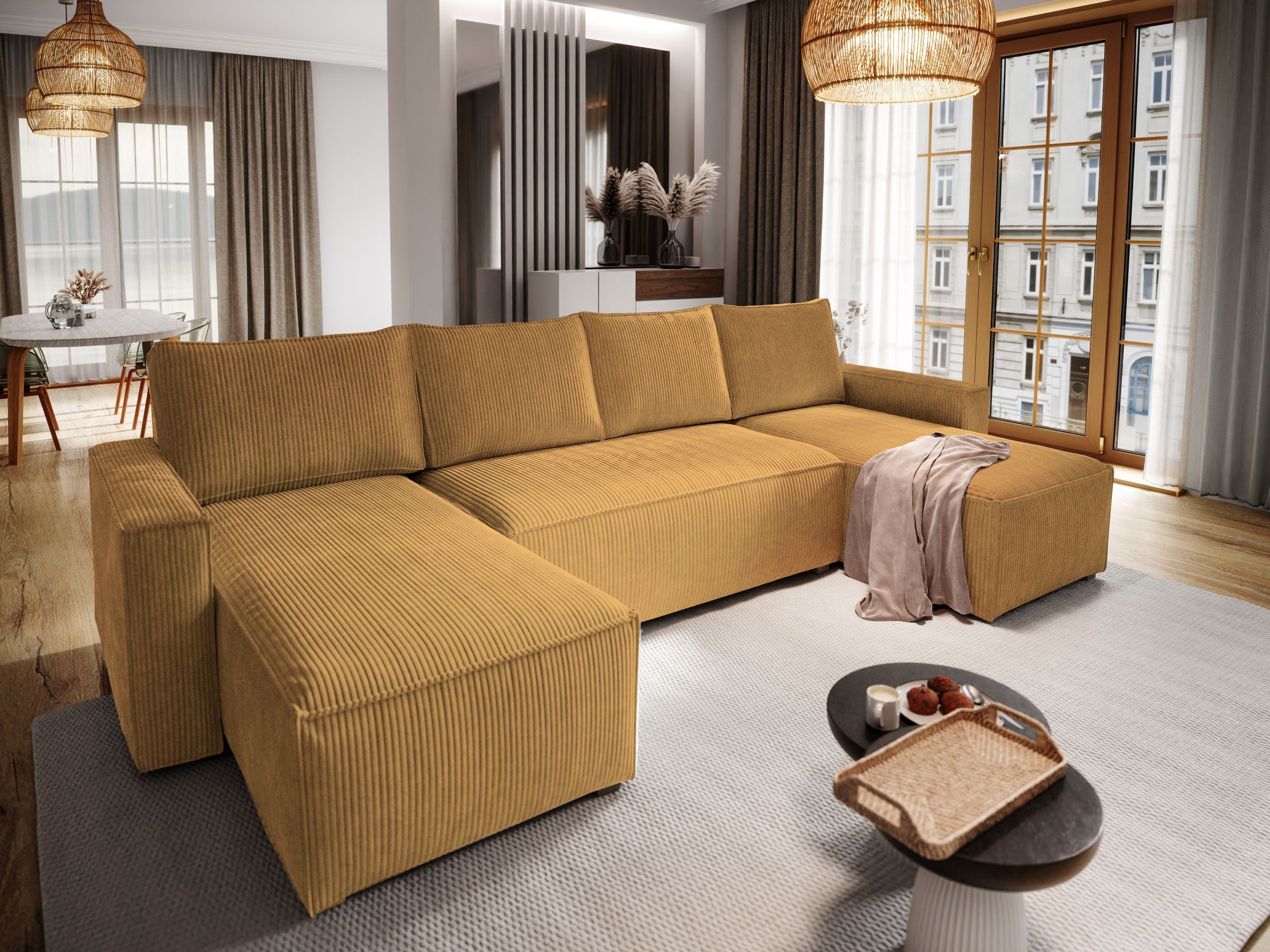 Masseno Ecksofa ASPRA mit Schlaffunktion U-Form, günstig online kaufen