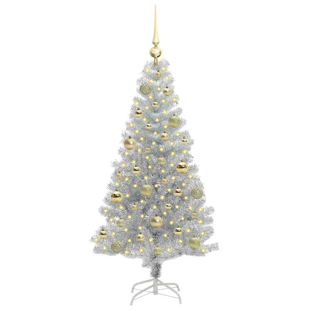 vidaXL Künstlicher Weihnachtsbaum Weihnachtsbaum Silber 120 cm PET