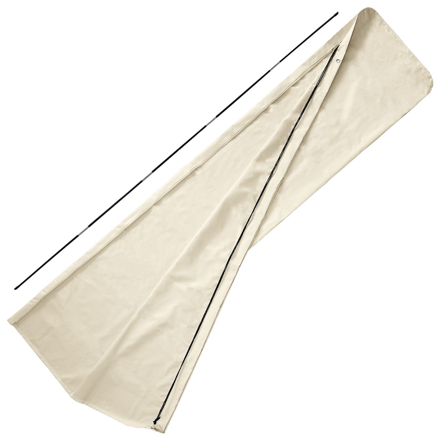 anndora-sonnenschirm Sonnenschirm-Schutzhülle Husse für Ampelschirm 3 x 4 Meter mit Führungsstab - natural
