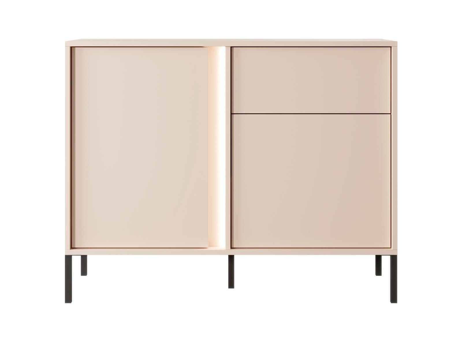 Compleo Kommode für Wohnzimmer NINA, Push to open, Möbelfarbe -beige