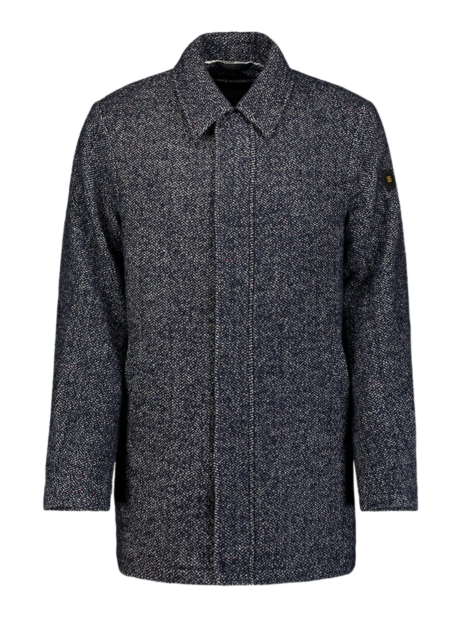 NO EXCESS Outdoorjacke Men's blau,Outdoor,Polyester,Meliert,Umlegekragen,Langarm,Regular Fit