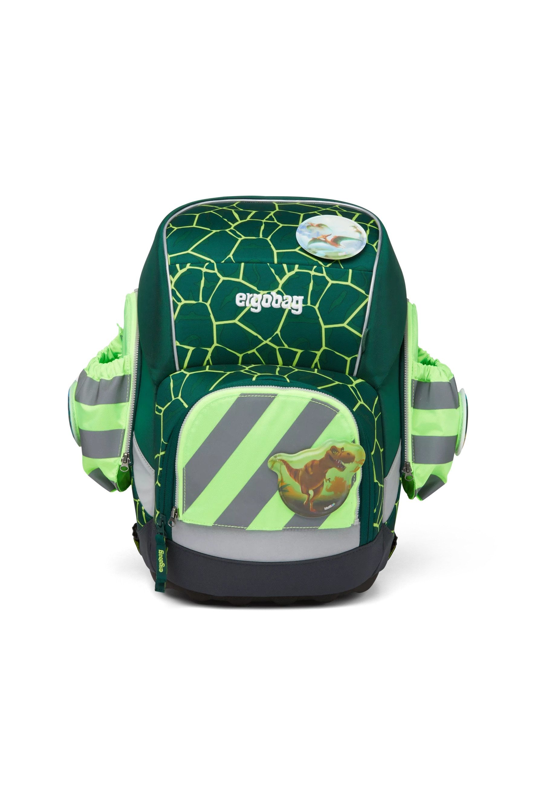 ergobag Schulranzen pack Seitentaschen Zip Set (3-tlg), reflektierend