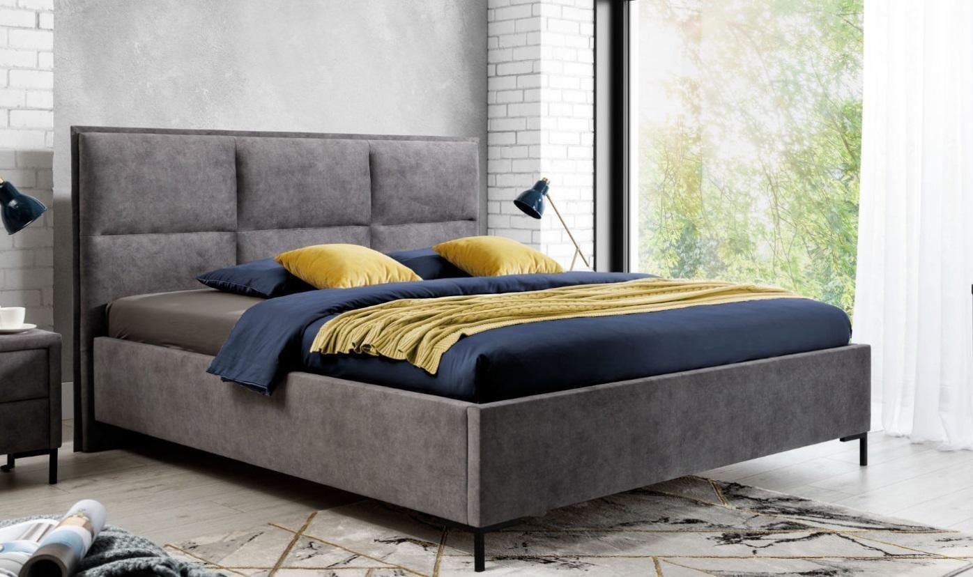 Schlafzimmer déco Art Textil Design Holz Grau Möbel Bett, Klassische JVmoebel Bett