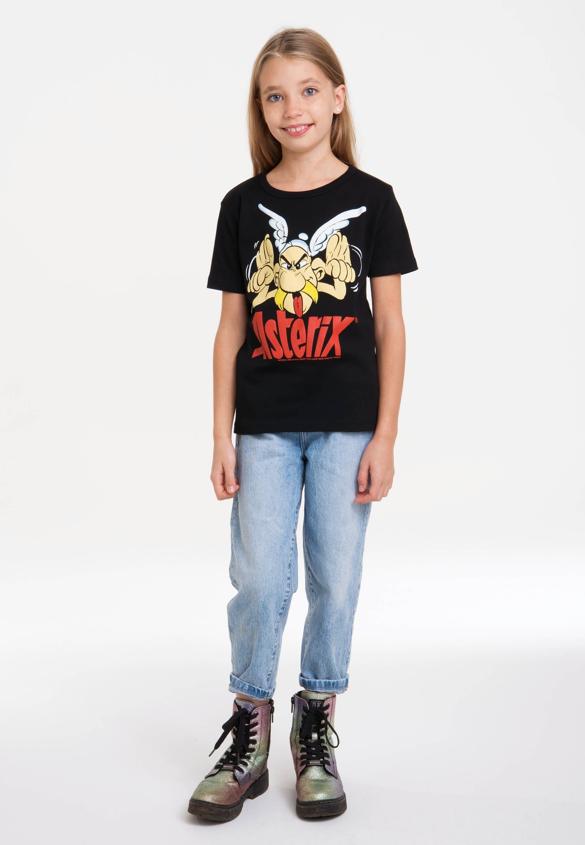 LOGOSHIRT T-Shirt Asterix - Grimasse mit Asterix-Frontprint