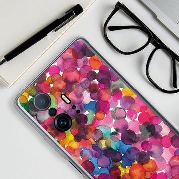 DeinDesign Handyhülle bunt Punkte Wasserfarbe Overlapped Watercolor Dots, Xiaomi 11T 5G Silikon Hülle Bumper Case Handy Schutzhülle