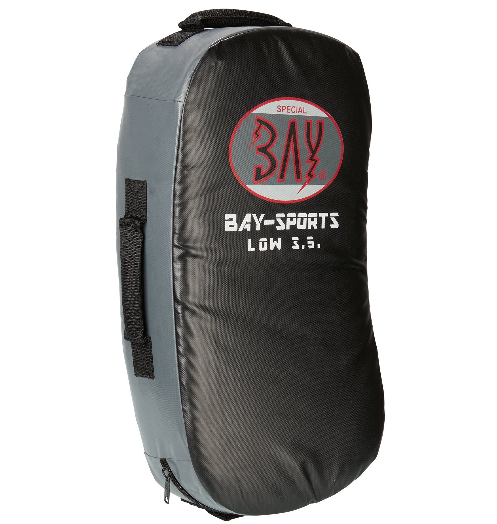 BAY-Sports Pratzen Lowkick Schlagpolster mit Fußschlaufe Schlagkissen, Krav Maga, MMA, Muay Thai, mit Klettverschluss für die Fußfixierung