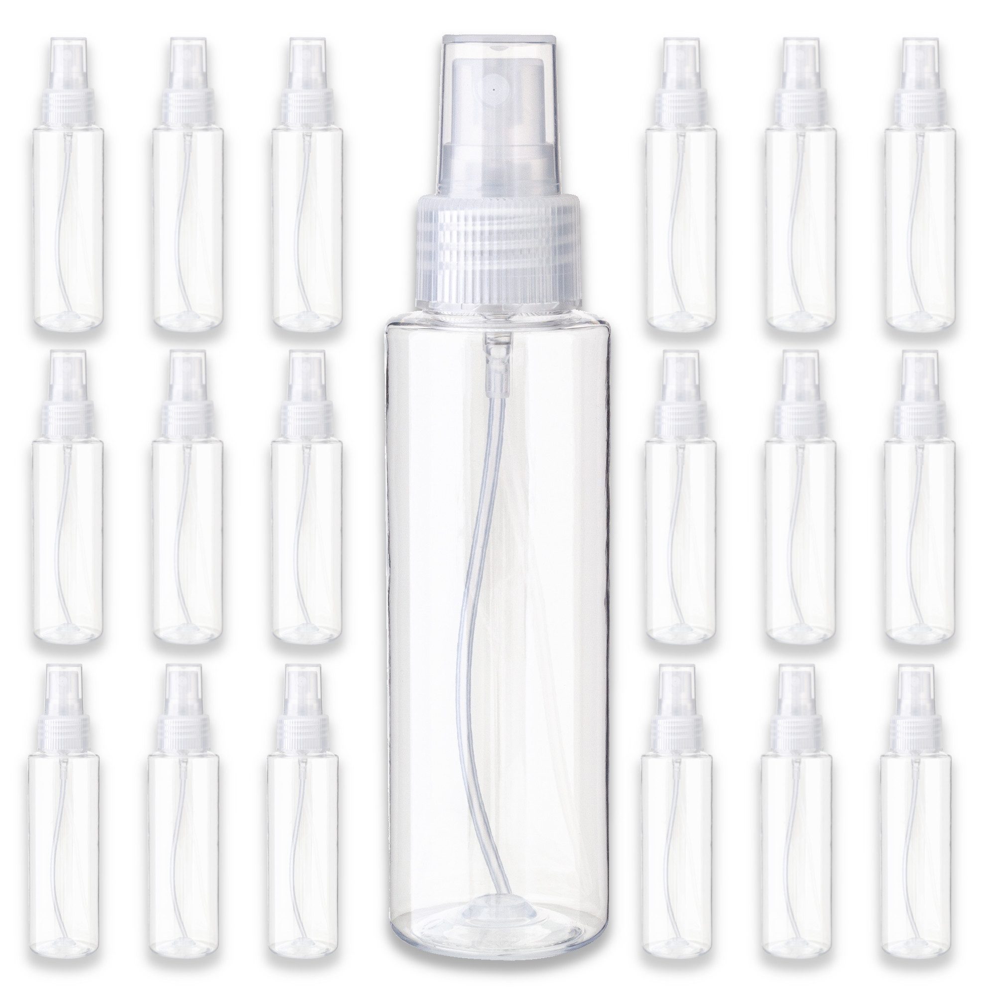 CK Verpackung GmbH Sprühflasche 30x PET-Kunststoffflasche 100 ml mit transparentem Zerstäuber Sprükopf, (Set x30)