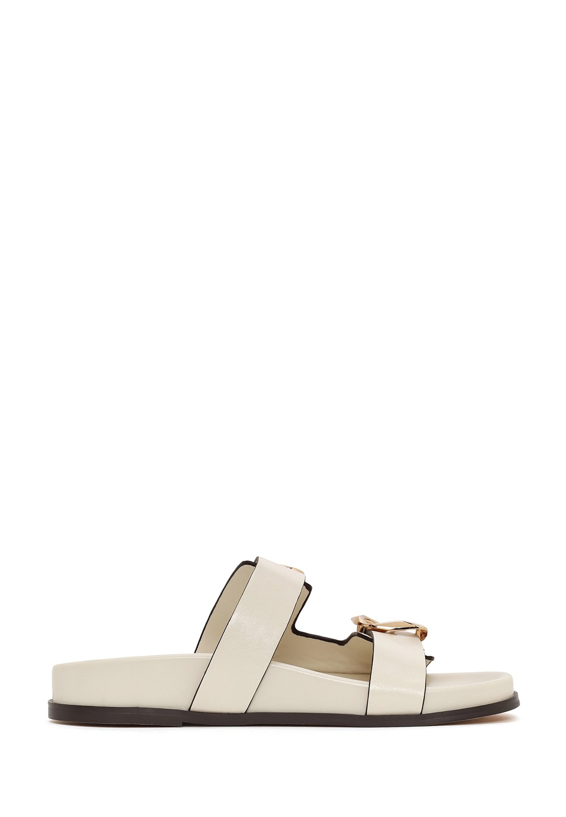 Derimod Pantoletten aus Kunstleder Mules Kunstleder, Synthetikfutter, Schicke Schnallen, Slip-On-Stil