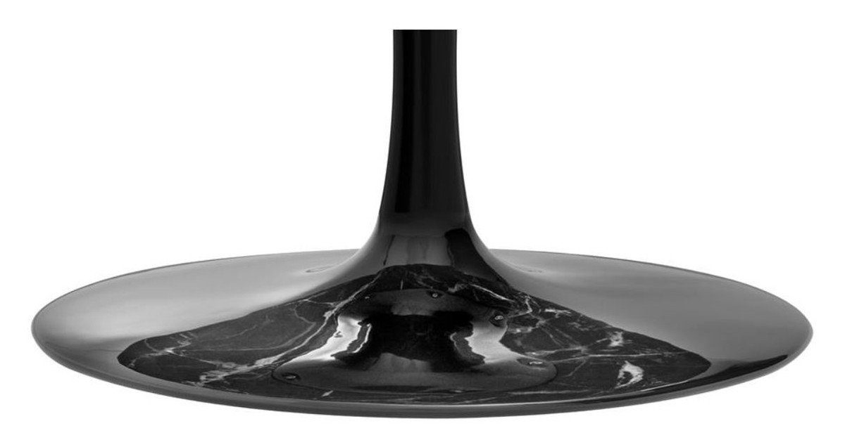 Casa Padrino Couchtisch Schwarz Luxus Oval x Couchtisch x 120 50,5 - cm Luxus Messingfarben Wohnzimmertisch / 60 H