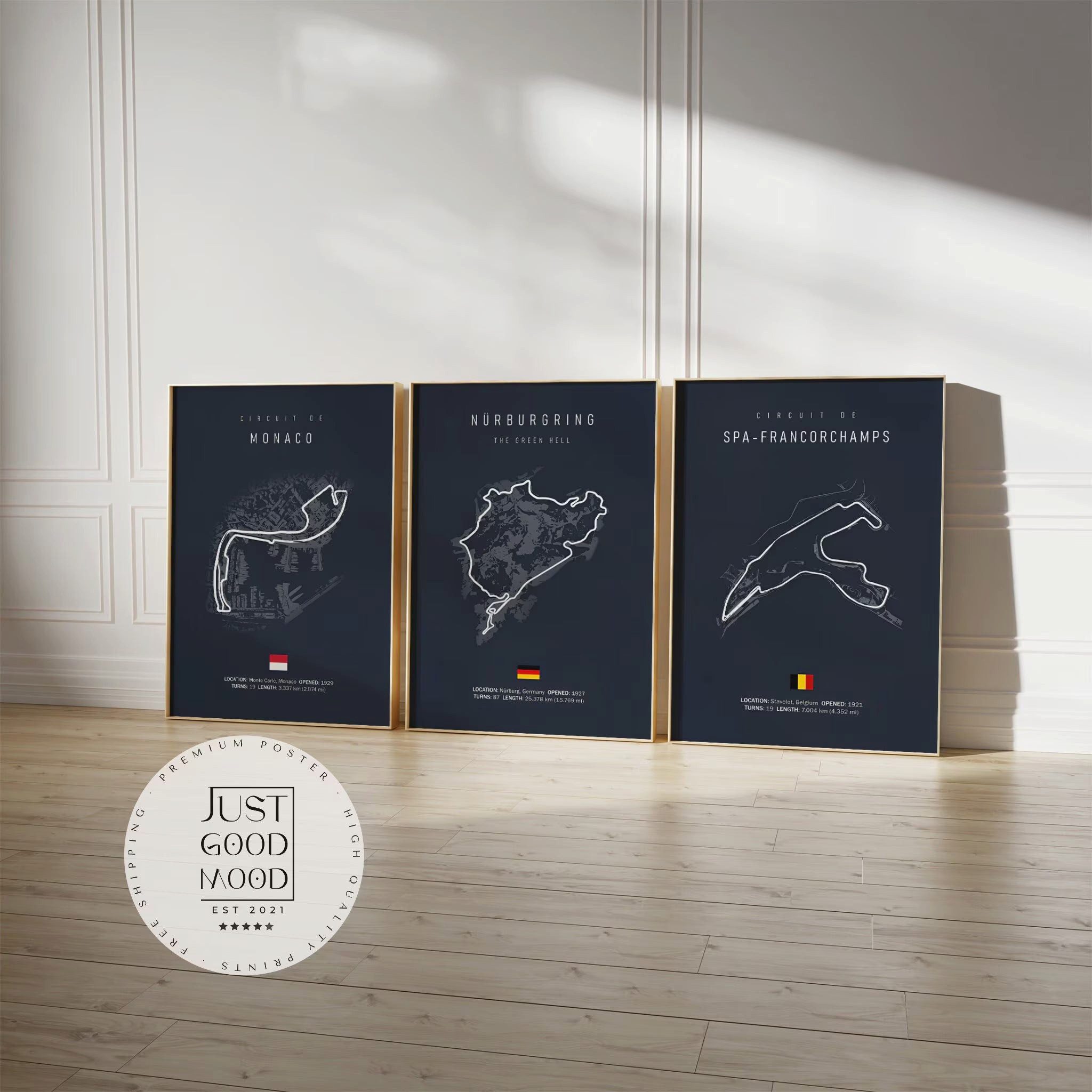 JUSTGOODMOOD Poster Formel 1 Kalender 2026 Strecken Großer Preis von Silverstone Daytona L, Nürburgring (1 St) – Bild 2 von 5