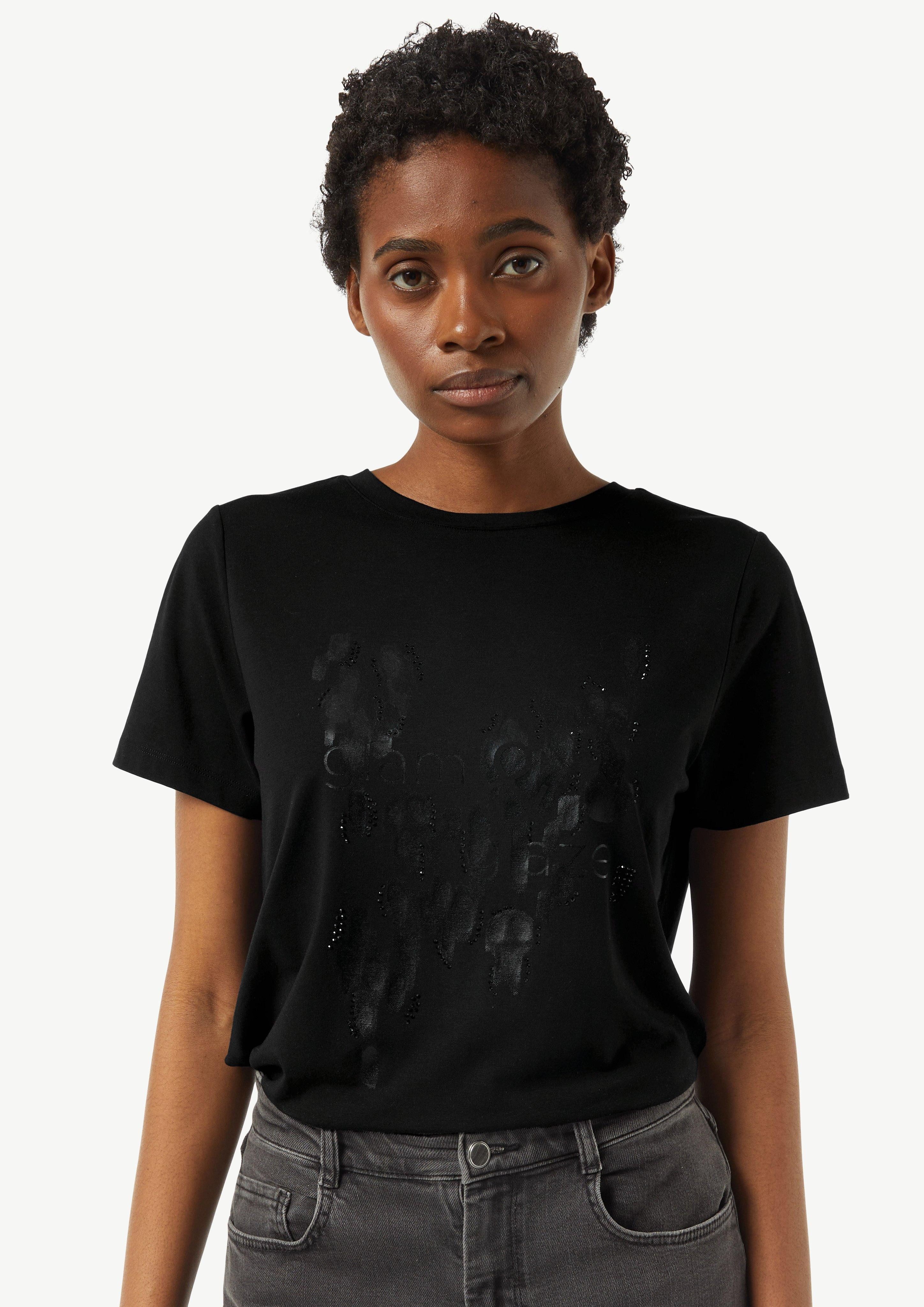 Comma Kurzarmshirt T-Shirt mit Artwork Artwork günstig online kaufen