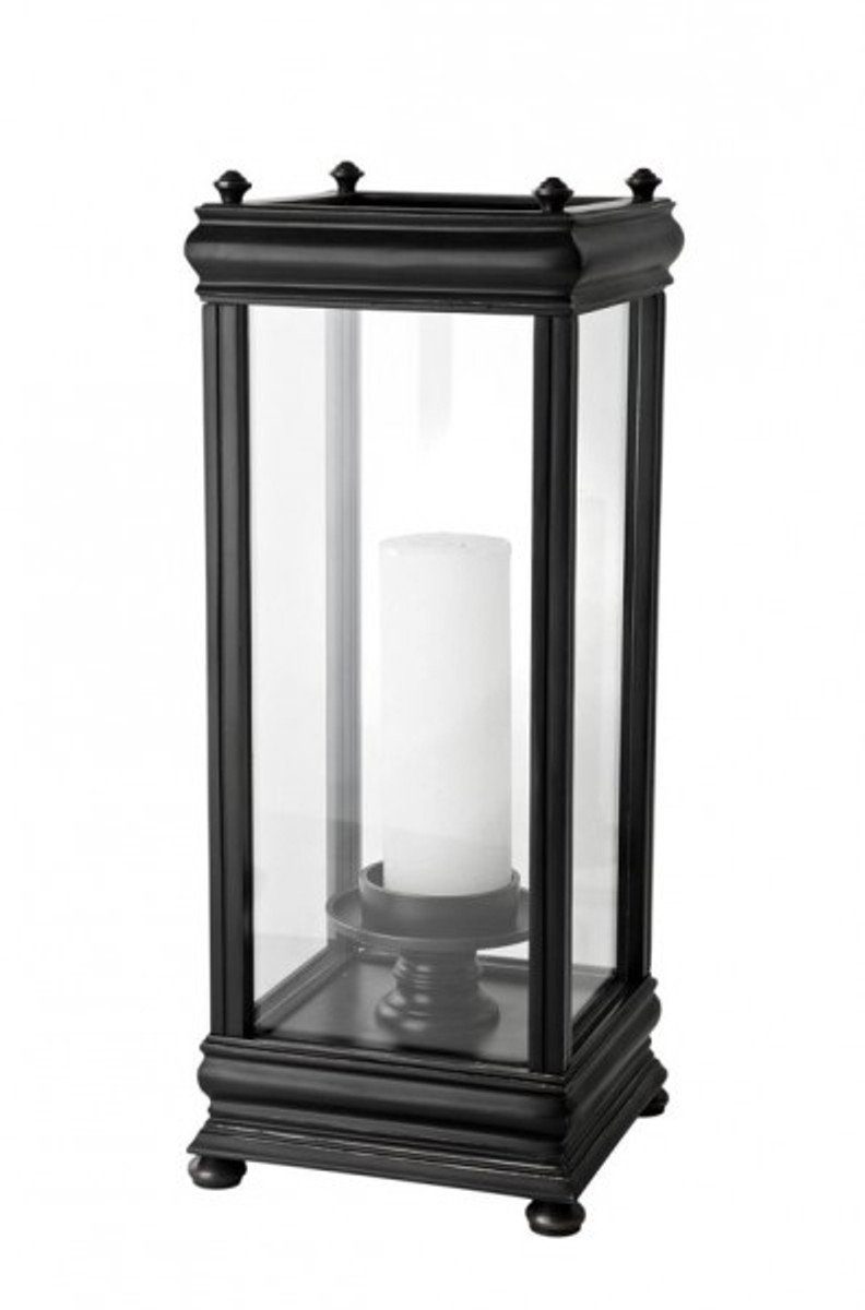 Casa Padrino Windlicht Luxus Windlicht / Kerzenleuchter Anthrazit 21 x 21 x H. 52 cm - Luxus Kerzenleuchter