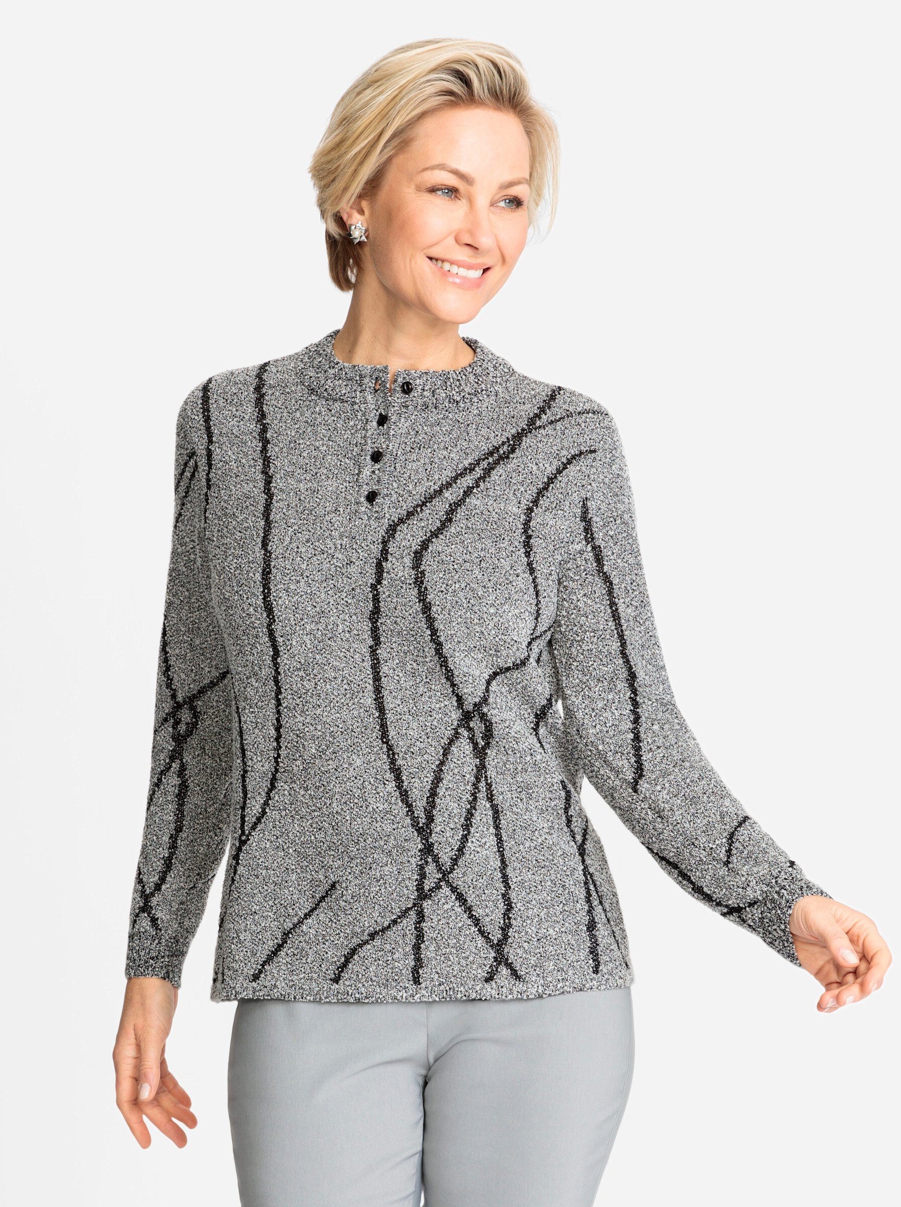 Strickpullover Pullover Langarm Bouclé