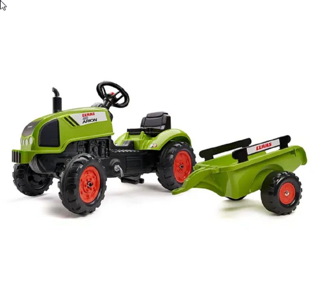 Falquet & Cie S.A.S. Trettraktor Falk F2041C Claas Traktor mit Anhänger und zu öffnender Motorhaube
