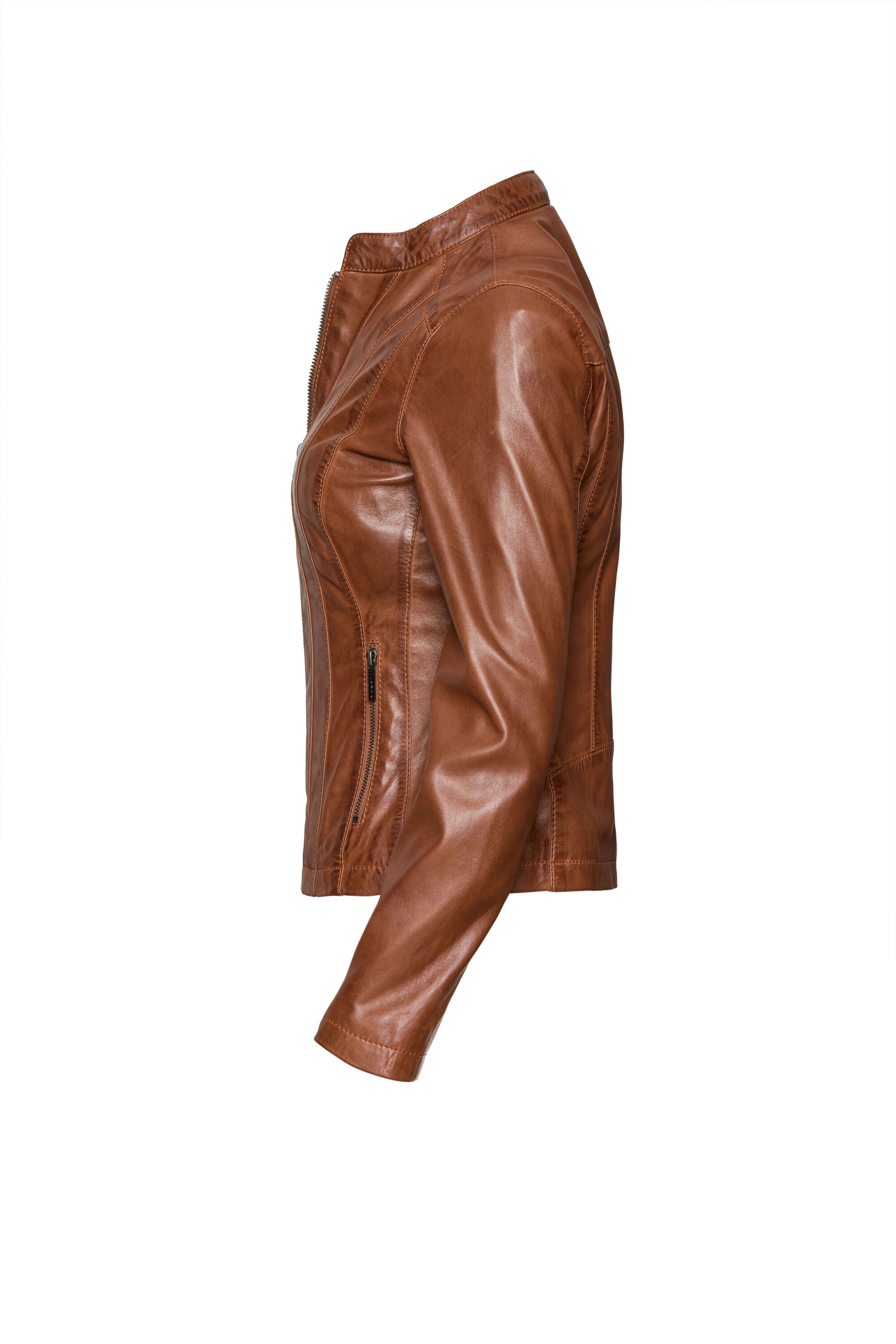 bugatti Lederjacke BULady-106 (1-St) mit Ziernähten